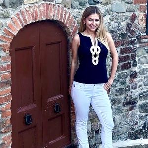 Lilly Pulitzer Navy and Gold Top